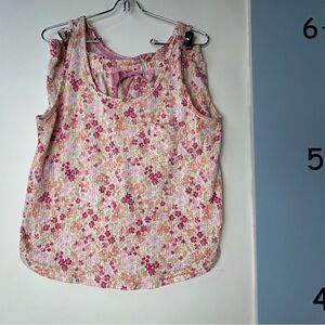 Laura Ashley Pink Floral Ribbed Knit 2PC‎ Pajamas Set XL
